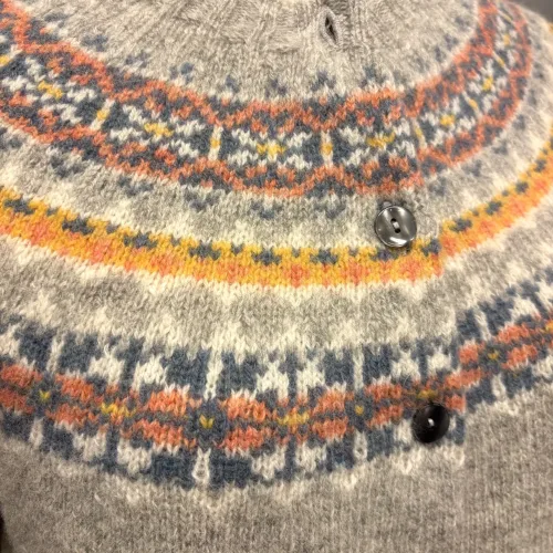 Harley of Scotland - Færø Cardigan Lysegrå Silver - Billede 8