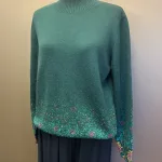 Ivko Pullover - Azulejo Fade Petrol, 262731, tricot, fintstrikket, højhalset, rullekrave, turtleneck, rummelig, klædelig, smart, særlig, kradser ikke, bæredygtig, holdbar, naturmaterialer, åndbar, temperaturregulerende, ikke for varm, lun, strik, striktrøje, damestrik, strikbluse, strikket, sweater, vinter, efterår, helårs, forår, dametrøje, gave, gaveide, kvaltet, lækker, flot, julegave, efterårsstrik, biti, ribe