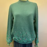 Ivko Pullover - Azulejo Fade Petrol, 262731, tricot, fintstrikket, højhalset, rullekrave, turtleneck, rummelig, klædelig, smart, særlig, kradser ikke, bæredygtig, holdbar, naturmaterialer, åndbar, temperaturregulerende, ikke for varm, lun, strik, striktrøje, damestrik, strikbluse, strikket, sweater, vinter, efterår, helårs, forår, dametrøje, gave, gaveide, kvaltet, lækker, flot, julegave, efterårsstrik, biti, ribe
